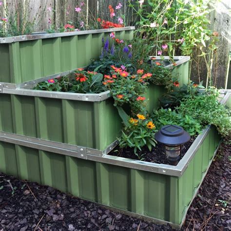 metal roof garden box|metal raised garden beds.